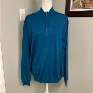 Pure Collection Mens Merino Zip Up Sweater Mock neck turtleneck NWT Size XL